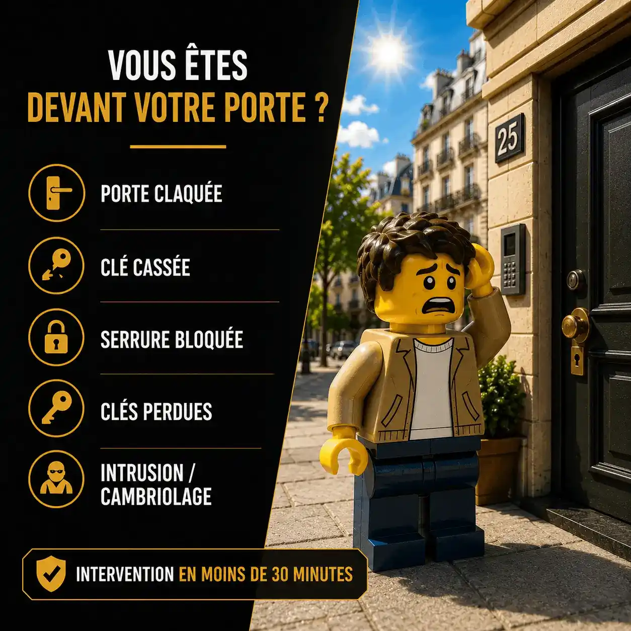 Ouverture de porte sans casse